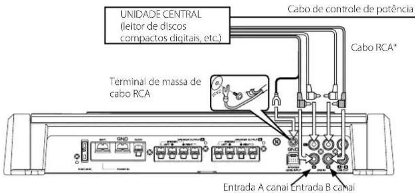 KENWOOD KAC-8452 - ■Ligação Cabo RCA ou Entrada de nível do altifalante - 1