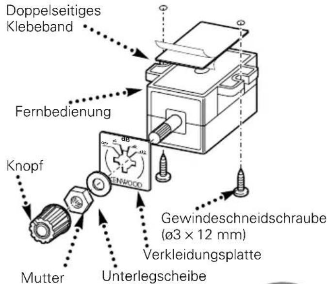Doppelseitiges Klebeband Fernbedienung Knopf Mutter Unterlegscheibe Gewindeschneidschraube (ø3 × 12 mm) Verkleidungsplatte