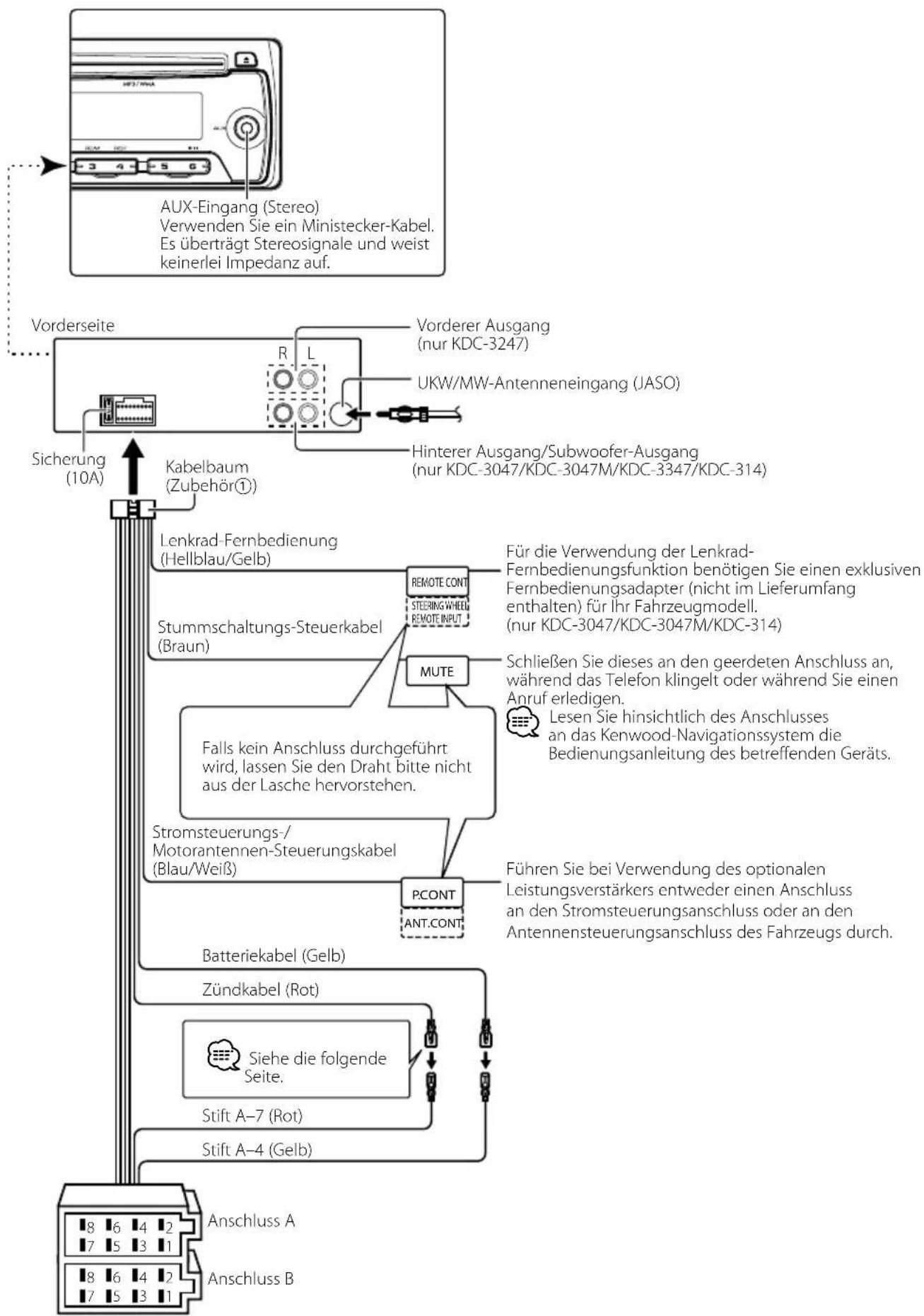 KENWOOD KDC-3047 - Anschlussdiagramm - 1