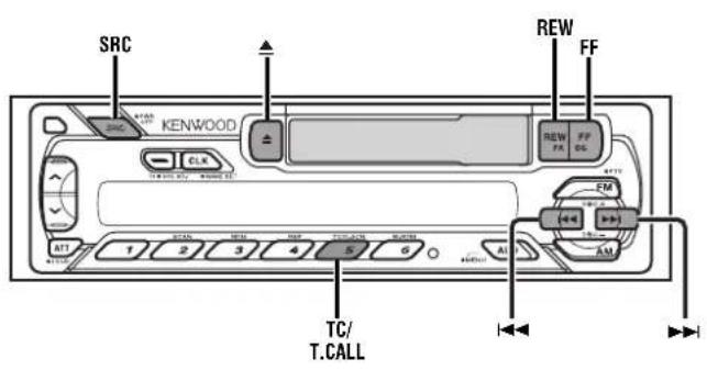 KENWOOD KRC-294A - Die Funktionen des Cassetten-Spielers - 1