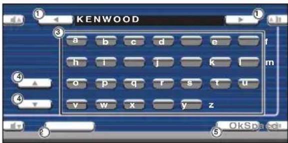 KENWOOD KVT-725DVD - Verwendung des Zeicheneingabe-Bildschirms - 1