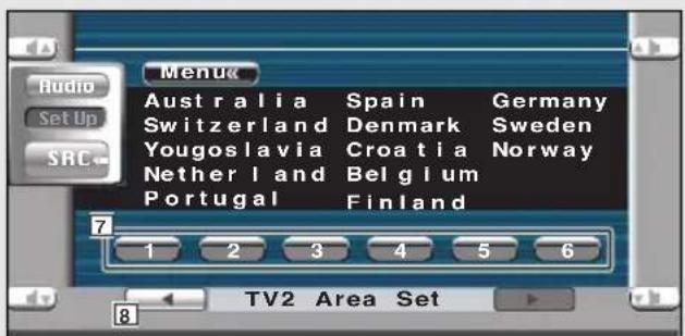KENWOOD KVT-725DVD - Anzeige des TV2-Bereich-Einrichtungsbildschirms - 3