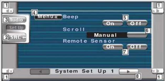 KENWOOD KVT-725DVD - Anzeige des Systemeinrichtungs- bildschirms 1 - 2