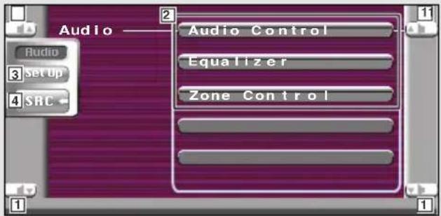 KENWOOD KVT-725DVD - Anzeige des Soundeffekt-Menübildschirms - 2