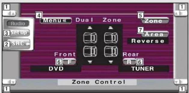 KENWOOD KVT-725DVD - Anzeige des Zonen-Bedienbildschirms - 2