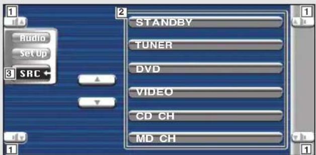 KENWOOD KVT-725DVD - Anzeige des Quellenauswahl-Bildschirms - 3