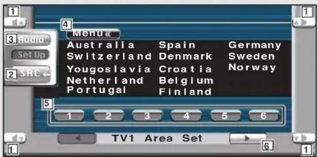 KENWOOD KVT-725DVD - Anzeige des TV1-Bereich-Einrichtungsbildschirms - 2