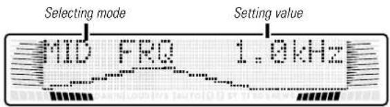 Selecting mode Setting value 11D FRQ 1.0kHz