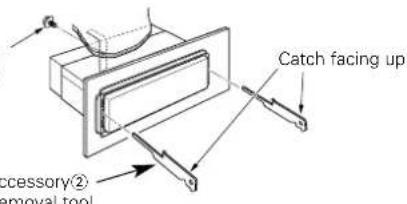 Catch facing up Accessory② removal tool
