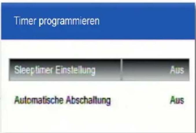 Timer programmieren Sleeptimer Einstellung Aus Automatische Abschaltung Aus