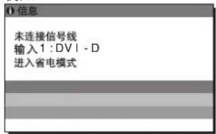 0 信息 未连接信号线 输入1:DVI-D 进入省电模式