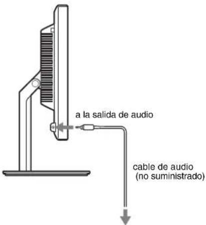 a la salida de audio cable de audio (no suministrado)