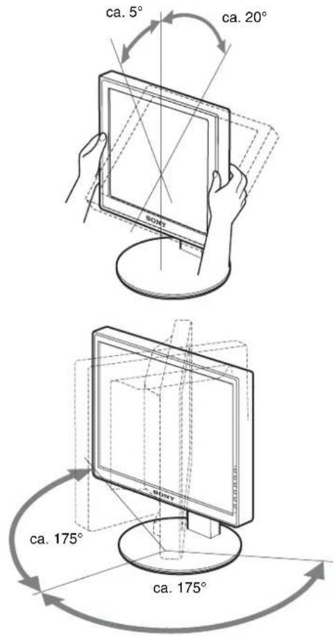 SONY SDM-S205 - Schritt 8: Einstellung von Neigung und Höhe - 1