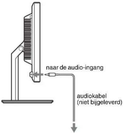 naar de audio-ingang audiokabel (niet bijgeleverd)