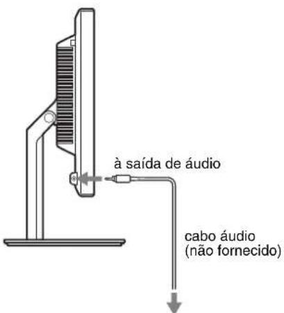à saída de áudio cabo áudio (não fornecido)