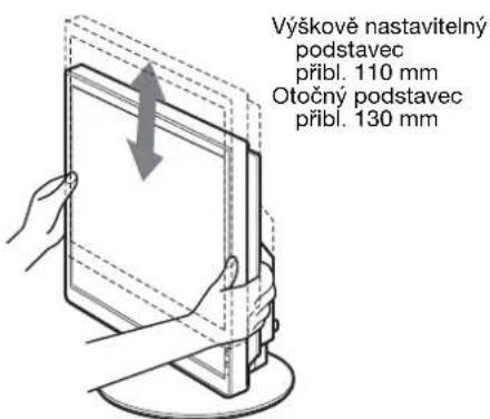 Výškové nastavitelný podstavec příbl. 110 mm Otočný podstavec příbl. 130 mm