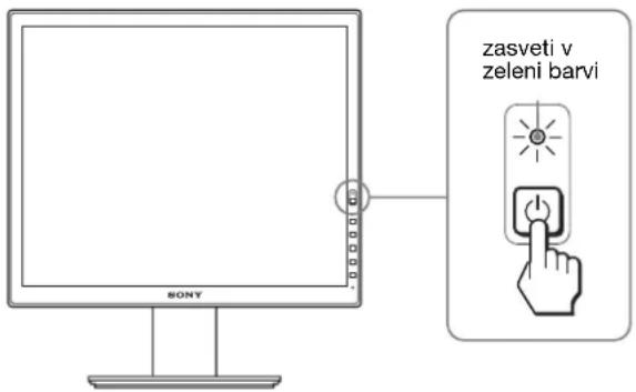 zasveti v zeleni barvi SONY
