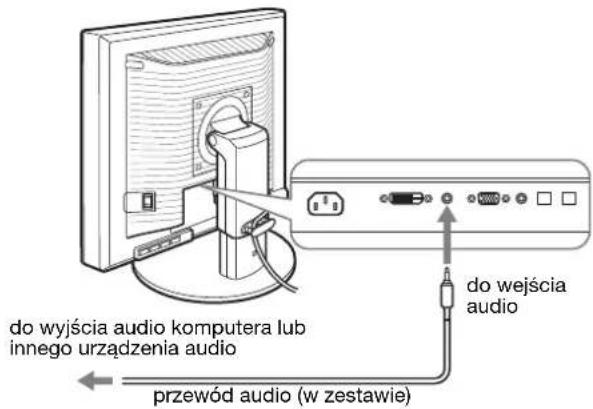 do wyjścia audio komputera lub innego urządzenia audio przewód audio (w zestawie) do wejścia audio