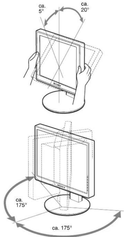 SONY SDM-S205 - Instelling 8: Pas de stand en de hoogte aan - 1