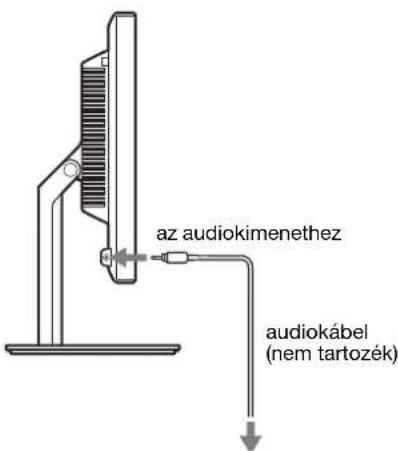 az audiokimenethez audiokábel (nem tartozék)