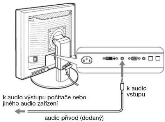 k audio výstupu počítače nebo jiného audio zařízení audio přívod (dodaný) k audio výstupu