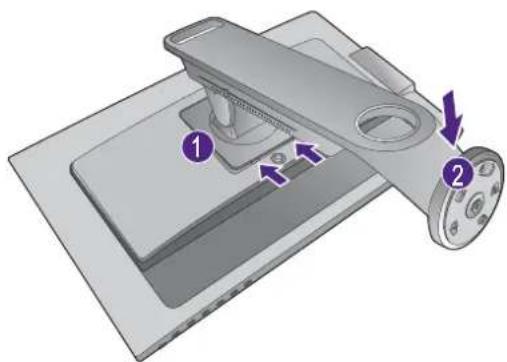 BENQ SW2401PT - Attach the monitor base. - 3