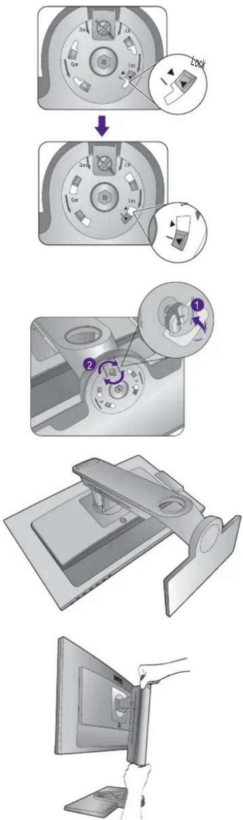 BENQ SW2401PT - Attach the monitor base. - 6