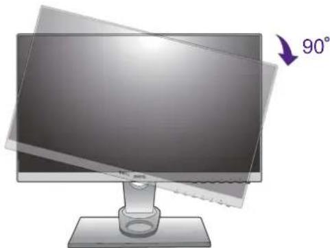 BENQ SW2401PT - Rotate the monitor 90 degrees clockwise as illustrated. - 2
