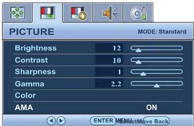 BENQ V2220H - Picture menu - 1