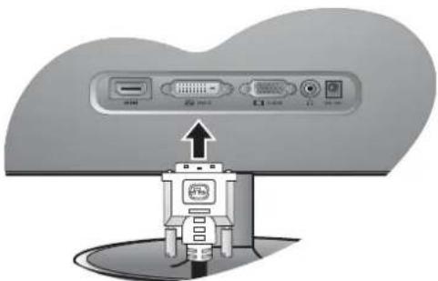 BENQ V2220H - To Connect the DVI-D Cable - 1