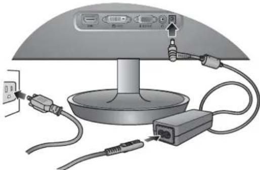 BENQ V2220H - Connect the power cable to the monitor and power outlet. - 1