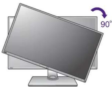 BENQ PV3200PT - Rotate the monitor 90 degrees clockwise as illustrated. - 2