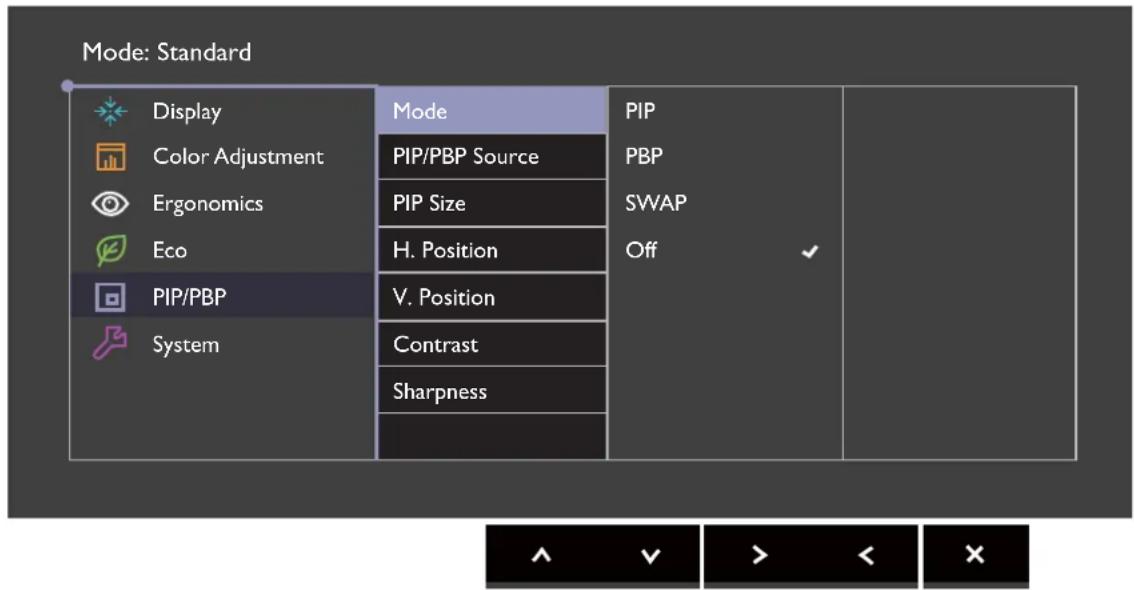 BENQ PV3200PT - PIP/PBP menu - 1