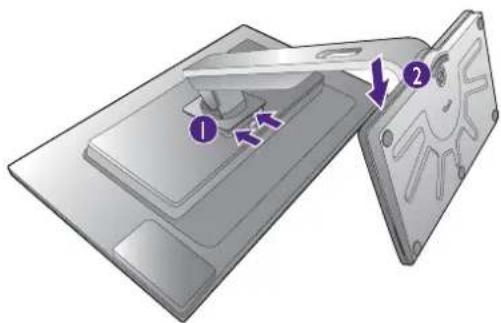 BENQ PV3200PT - Attach the monitor base. - 2