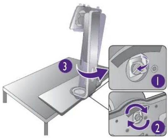 BENQ PV3200PT - Attach the monitor base. - 1