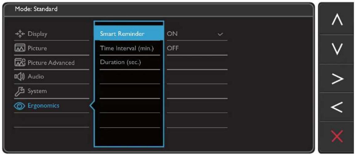 BENQ GW2760 - Ergonomics menu - 1
