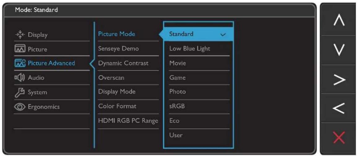 BENQ GW2760 - Picture Advanced menu - 1