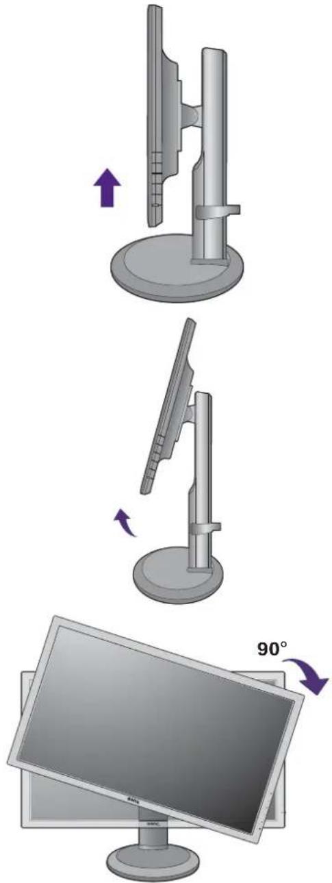 BENQ GW2760 - Fully extend the monitor and tilt it. - 2
