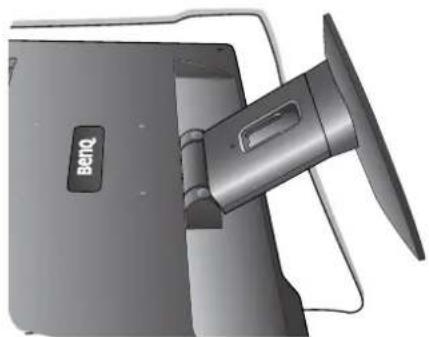 BENQ GW2320 - Press the locking clips to detach the monitor base from the monitor stand arm. - 1