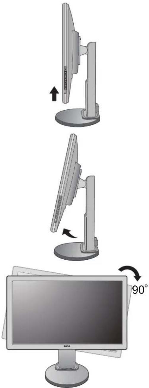 BENQ G2750HM - Drehen Sie den Monitor um 90 Grad im Uhrzeigersinn, wie in der Abbildung gezeigt wird. - 1