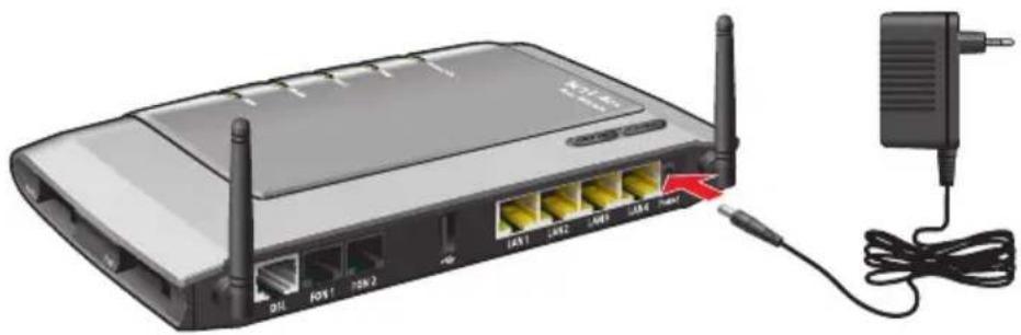 AVM Fritz!Box 7240 Fon WLAN - An die Stromversorgung anschließen - 1