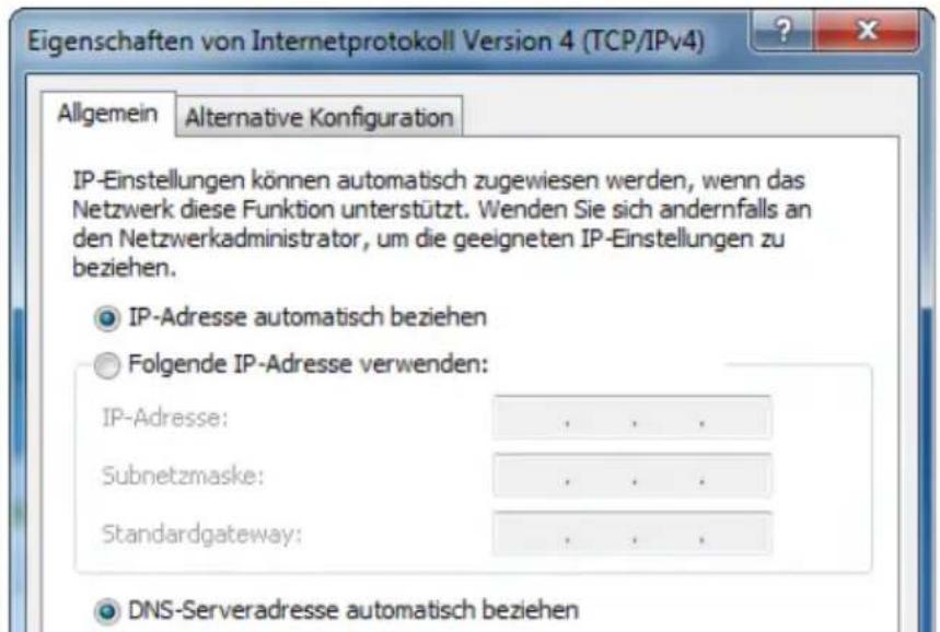 AVM Fritz!Box 7112 Fon WLAN - IP-Adresse automatisch beziehen in Windows 7 - 1