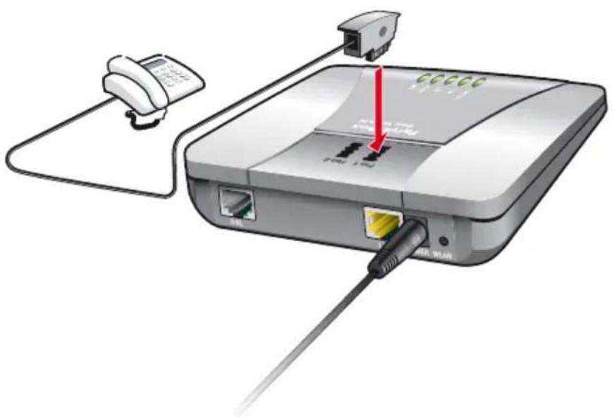 AVM Fritz!Box 7112 Fon WLAN - Telefon, Faxgerät oder Anrufbeantworter anschließen - 1