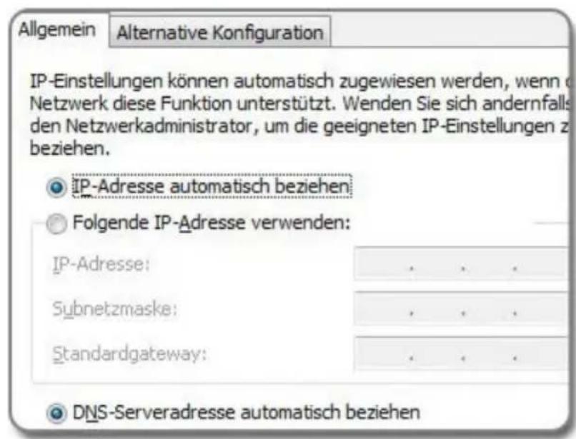AVM Fritz!Box 6340 - IP-Adresse automatisch beziehen in Windows - 3