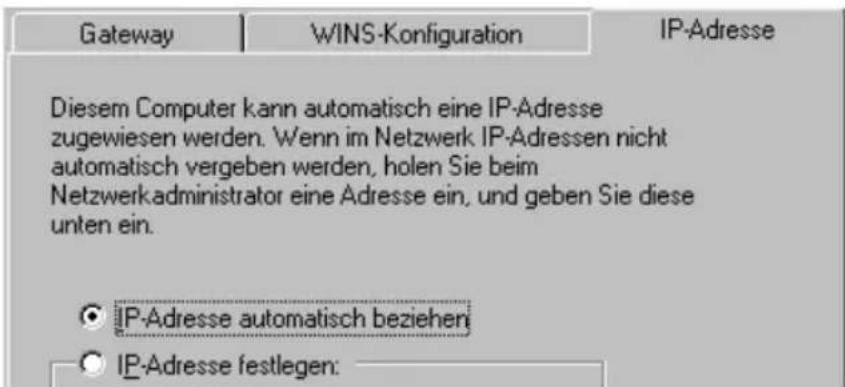AVM Fritz!Box 3070 WLAN - IP-Adresse automatisch beziehen in Windows Me/98 - 2