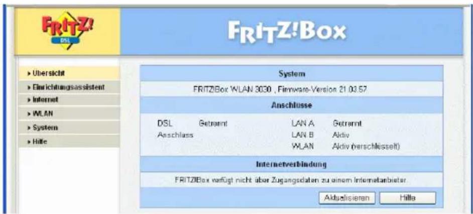 AVM Fritz!Box 3030 WLAN - Öffnen der Benutzeroberfläche - 2