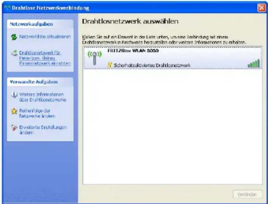 AVM Fritz!Box 3030 WLAN - WLAN-Verbindung mit den WLAN- Verbindungseinstellungen in Windows XP aufbauen - 4