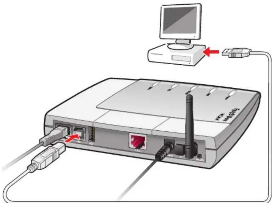 AVM Fritz!Box 3131 WLAN - USB-Kabel anschließen - 1