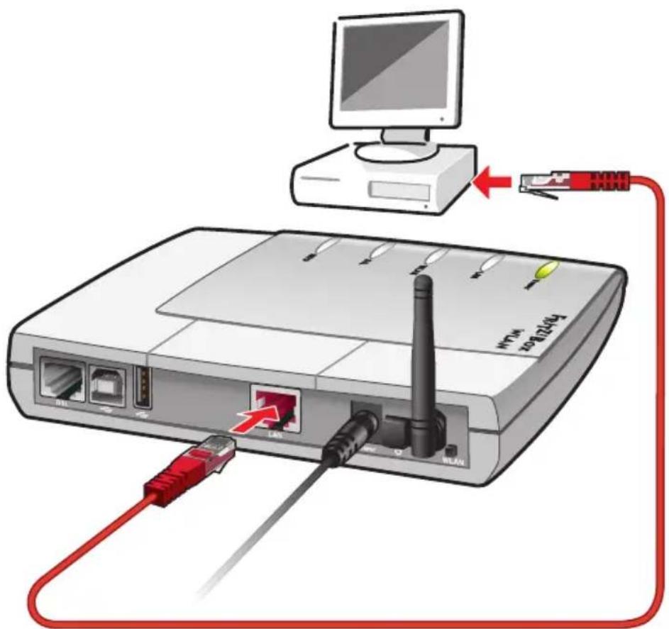 AVM Fritz!Box 3131 WLAN - Computer an den Netzwerkanschluss anschließen - 2