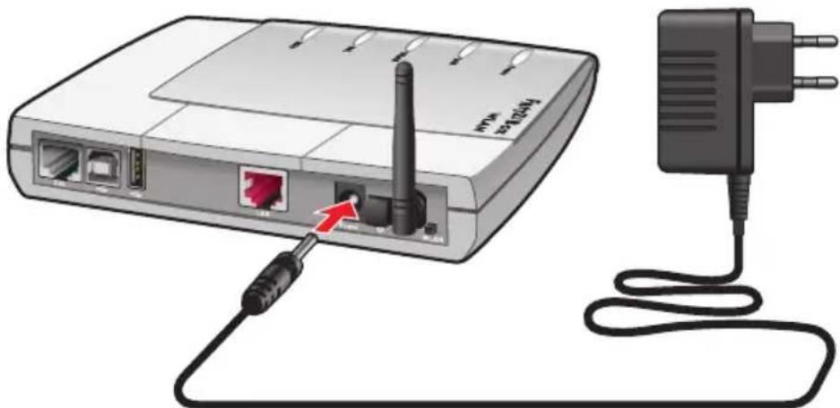 AVM Fritz!Box 3131 WLAN - An die Stromversorgung anschließen - 1